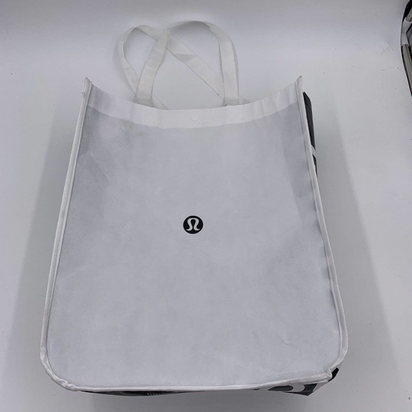 lululemon athletica Handbags - Lululemon Shopping Bag Reusable Large Tote Eco Friendly Yoga Gym Black And White
